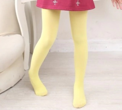 Børnestrømpebukser i nylon, lys gul